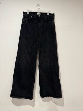 Citizens of Humanity Paloma Baggy Jean Wide Leg In Raine Black Denim Size 29